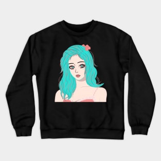 Girls Vector Art Crewneck Sweatshirt